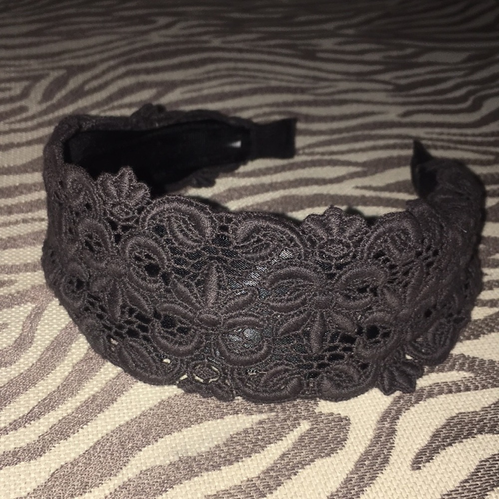 Dark Grey Lace Headband